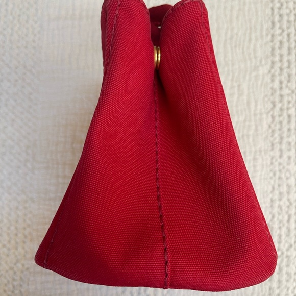 Prada Red Canapa Bag, 11 inch wide c 7 inch high. - Picture 6 of 12